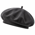 Béret unisexe taille unique en velours côtelé gris anthracite style classique