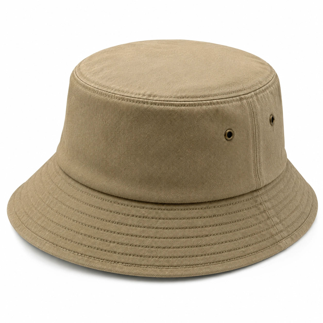 Bob taille unique en tissu beige à œillets style décontracté