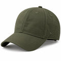 Casquette taille unique en polyester vert kaki respirante à visière courbée