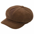 Casquette gavroche taille unique en velours côtelé marron style rétro