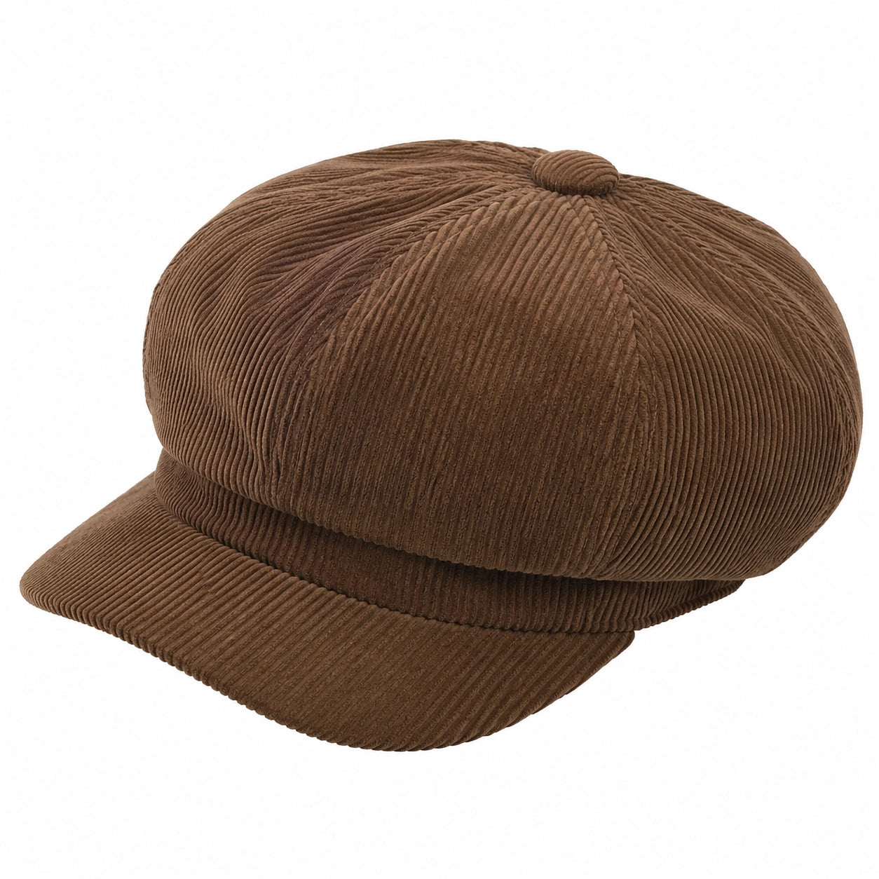 Casquette gavroche taille unique en velours côtelé marron style rétro