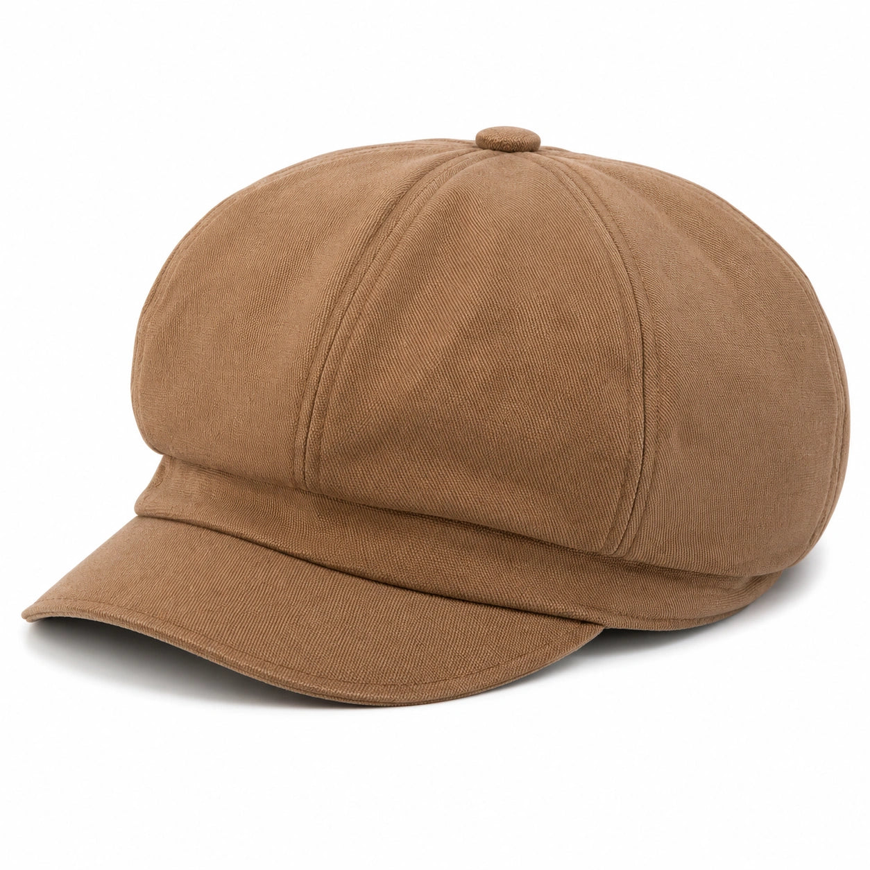 Casquette gavroche taille unique en tissu marron à visière style rétro