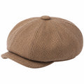 Casquette gavroche taille unique textile marron à chevrons style classique