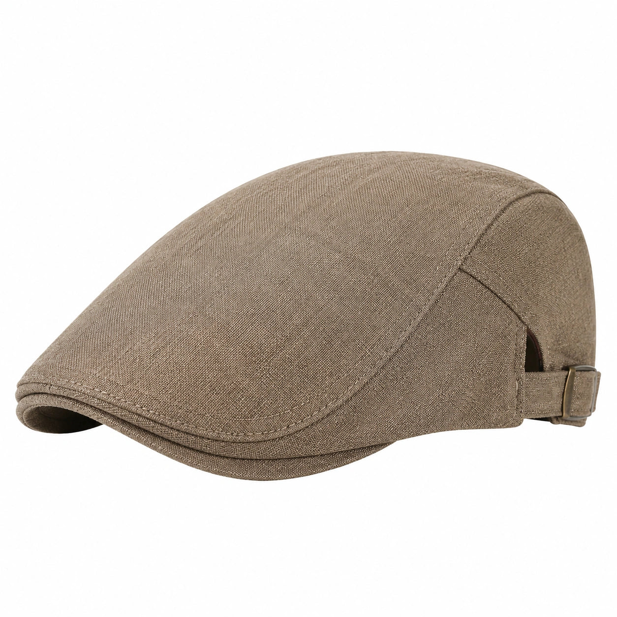 Casquette plate taille unique en tissu marron ajustable style classique