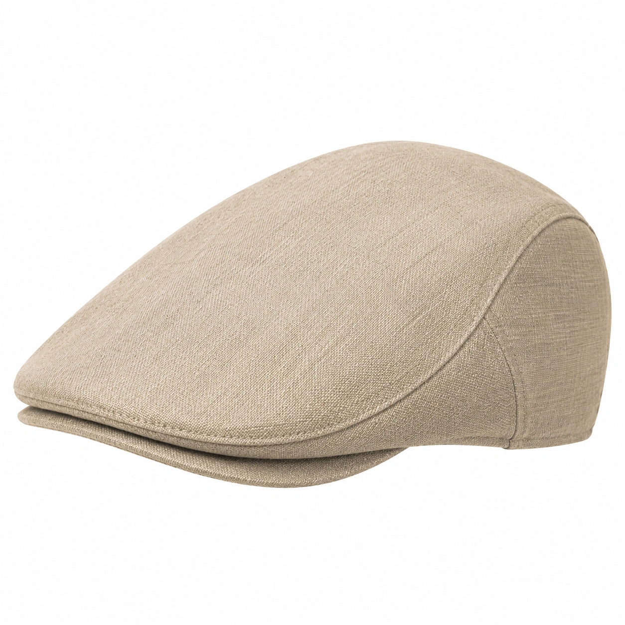 Casquette plate taille unique en tissu beige style classique