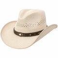 Chapeau cowboy taille unique en fibres tressées beige style western