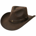 Chapeau cowboy taille unique brun aspect cuir style western