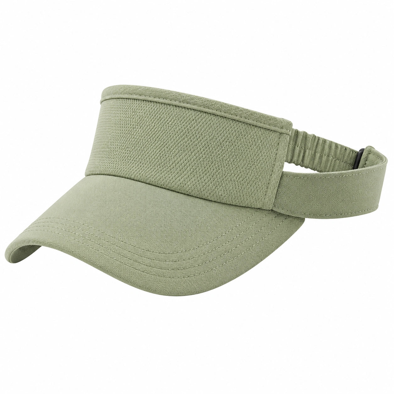 Visière unisexe taille unique en textile vert sauge réglable pour activités extérieures