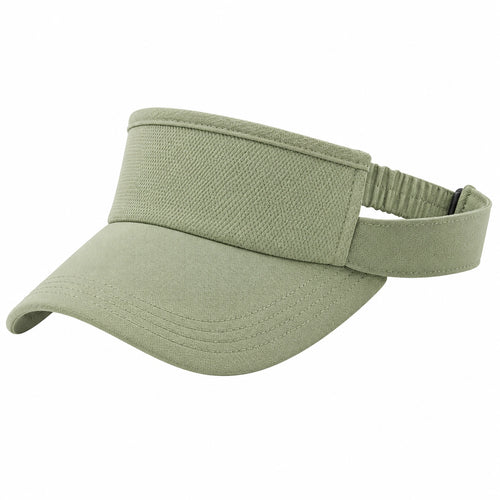 Visière unisexe taille unique en textile vert sauge réglable pour activités extérieures
