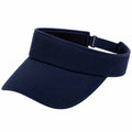 Visière taille unique en tissu synthétique bleu marine réglable pour sport
