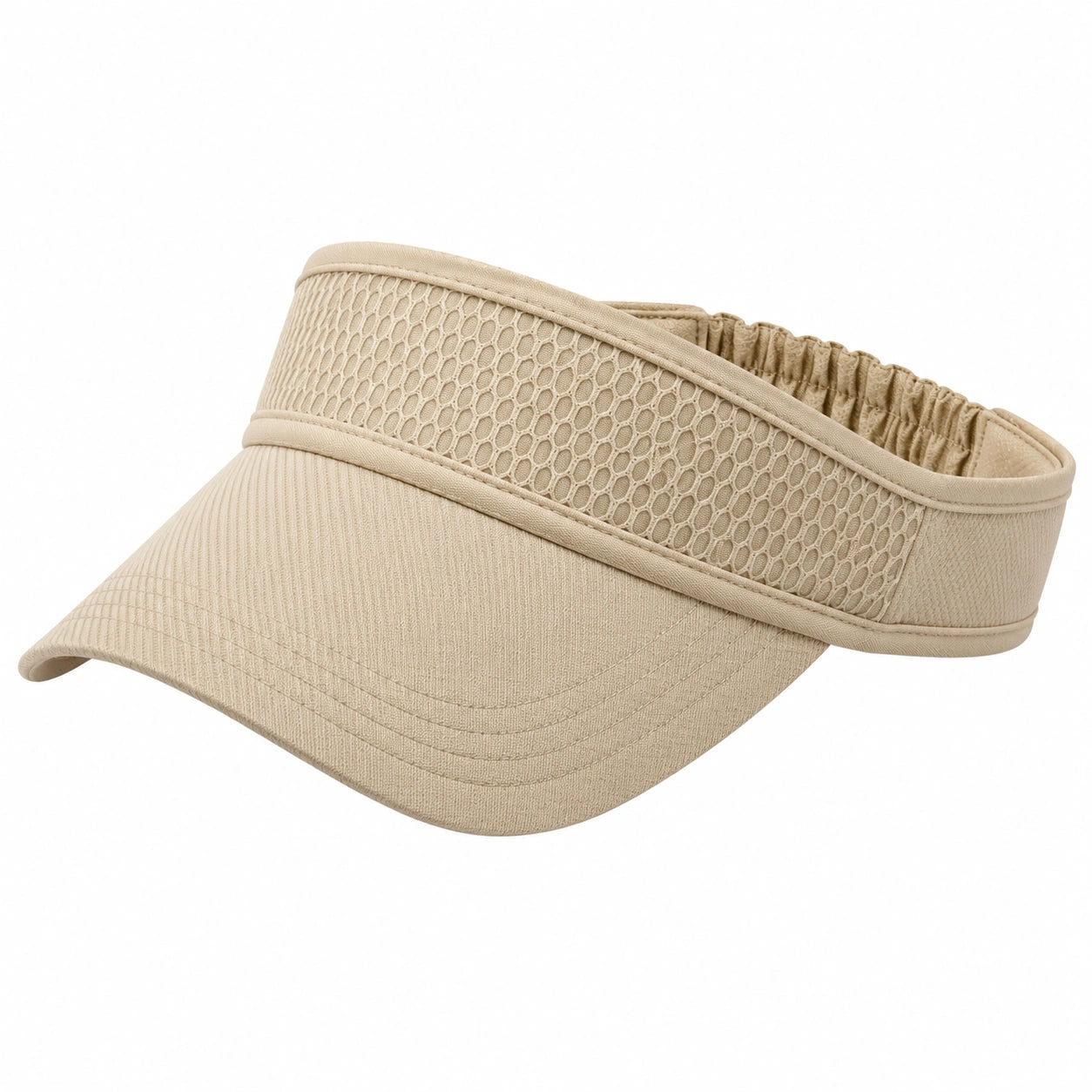 Visière de sport taille unique en textile beige avec maille respirante
